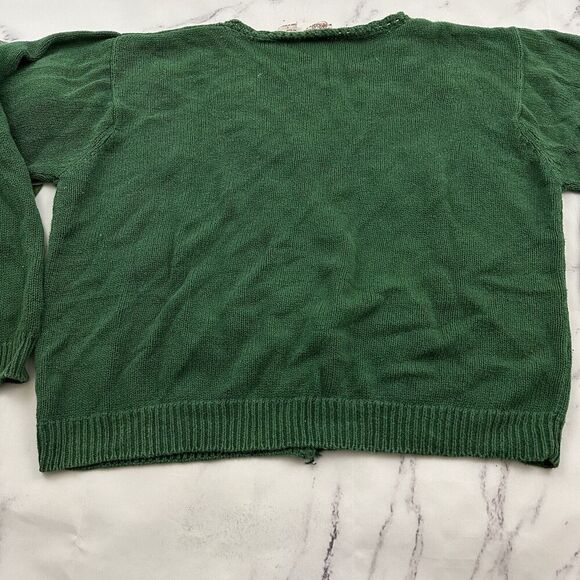 Huntington Ridge Womens Vintge 90s Cardigan Sweater Size L Green Floral Cottage - Picture 11 of 11
